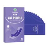 LumDent Non Peroxide Vegan Teeth Whitening Strips - V34 Purple PAP - No residue - Pack of 28 Strips, Sensitivity Free - 14 Sessions - Oral Care Radiant