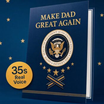 Funny Sound Fathers Day Card, 35s Talking Voice Card for Dad Husband Grandpa