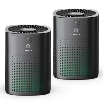 Chivalz 2-Pack HEPA Air Purifiers for Bedroom/Office/kitchens, Portable Air Cleaner for Pets Allergies and Virus/smoke,Quiet sleep